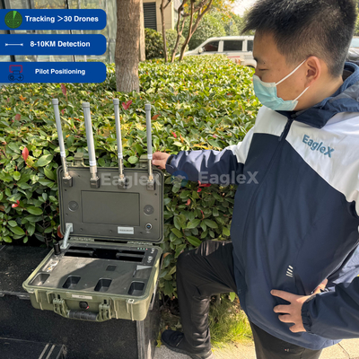 25MHz~6GHz সব ব্যান্ড স্যুটকেস সনাক্তকারী FPV ড্রোন সনাক্তকারী কনসার্ট, পুলিশ, সৈন্য, গাড়ি জন্য