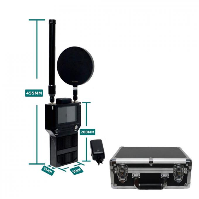 পোর্টেবল 3KM FPV DJI ড্রোন ডিটেক্টর 400MHz 2.4GHz 5.2G 5.8G হ্যান্ডহেল্ড ডিটেকশন 0
